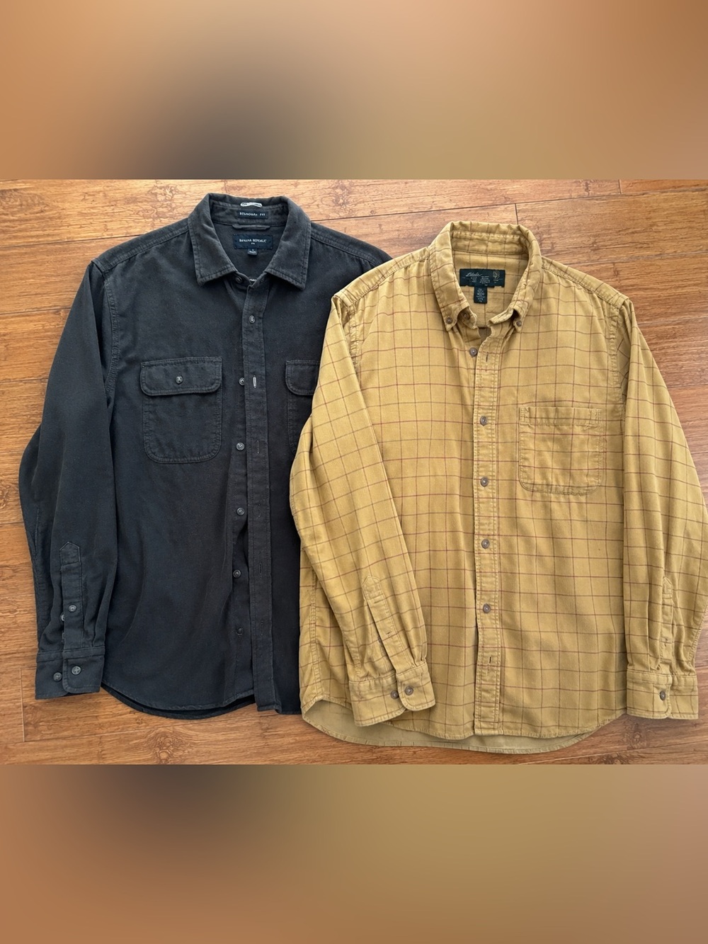 Banana Republic & Eddie Bauer Men’s Button Down Shirt Bundle L/M Casual